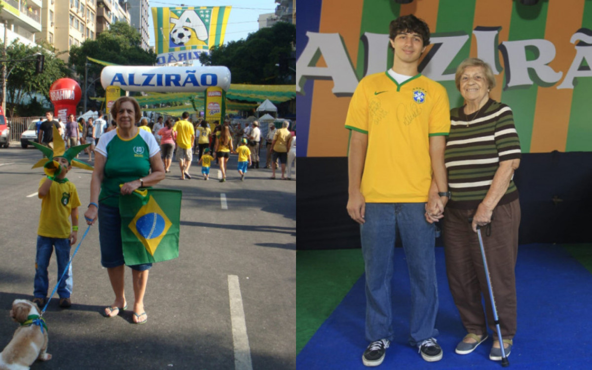 Avó e neto recriam foto de 2010 no Alzirão e mantêm tradição na Copa