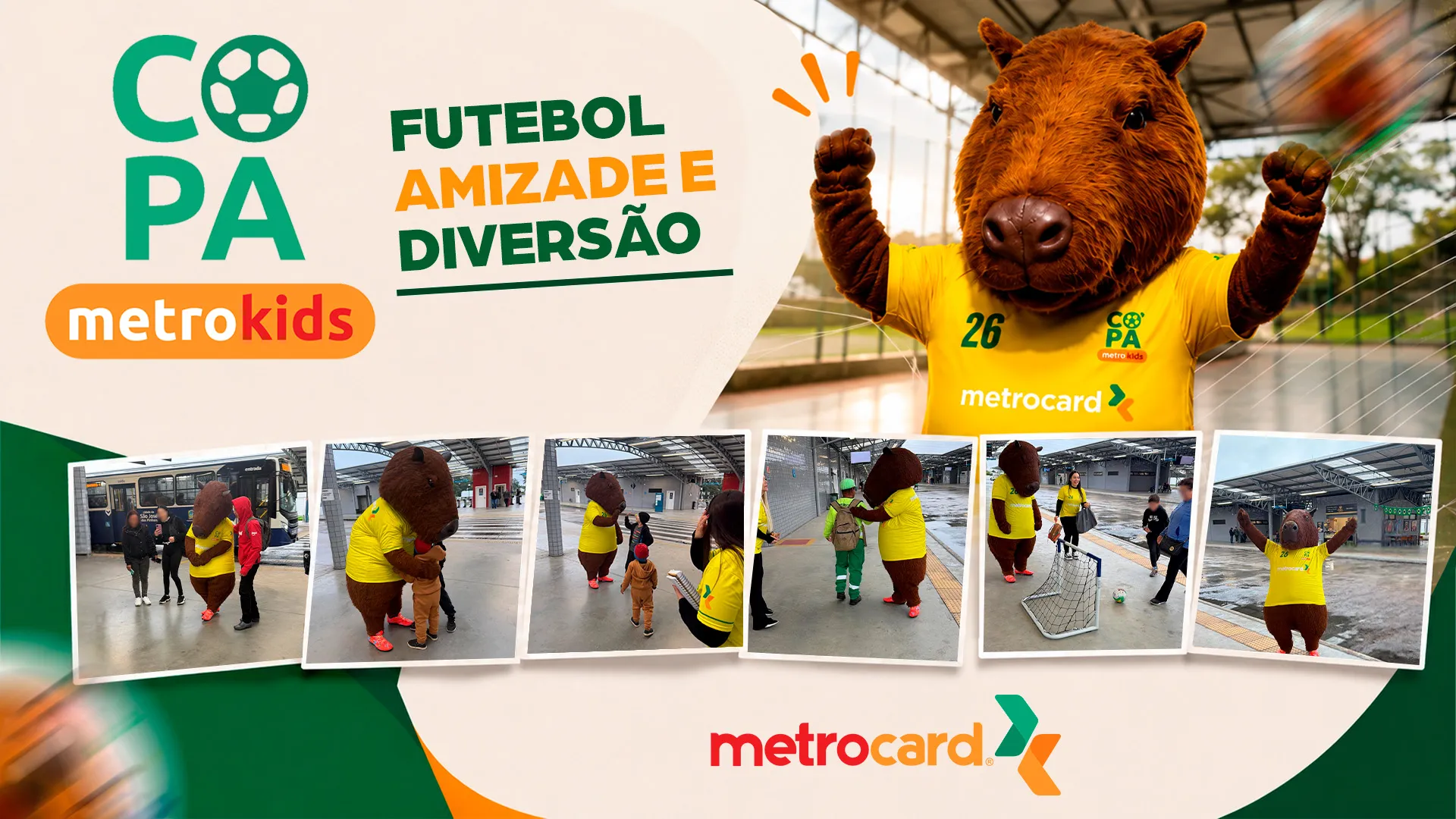 Capitana atrai famílias, distribui sorrisos e transforma terminal Afonso Pena em clima de Copa
